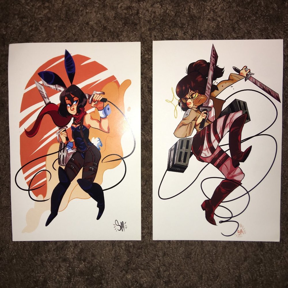 NEW, SIGNED Attack on Titan Print Set